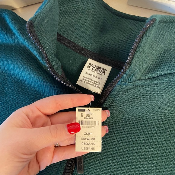 NWT PINK Quarter Zip Sweater - Picture 2 of 4
